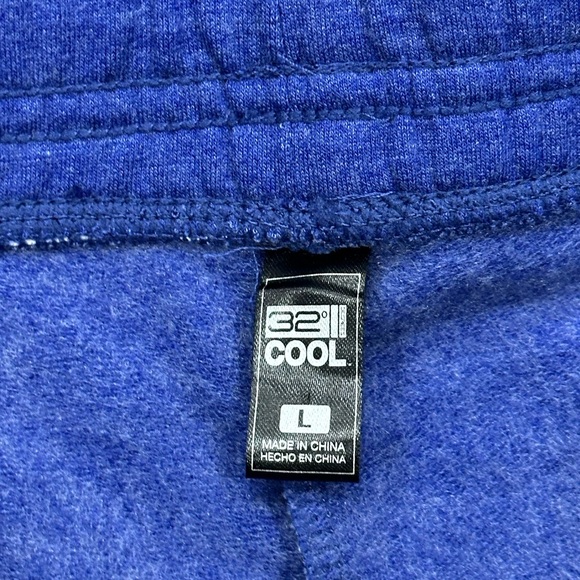 Women’s 32 Degrees Large 12 14 Shorts Fleece Heather Blue Drawstring PullOn NWT - Picture 7 of 8